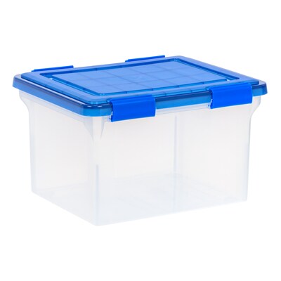 Iris 32 Quart File Boxes with Lid, Plastic, Clear, 3/Pack (500143)