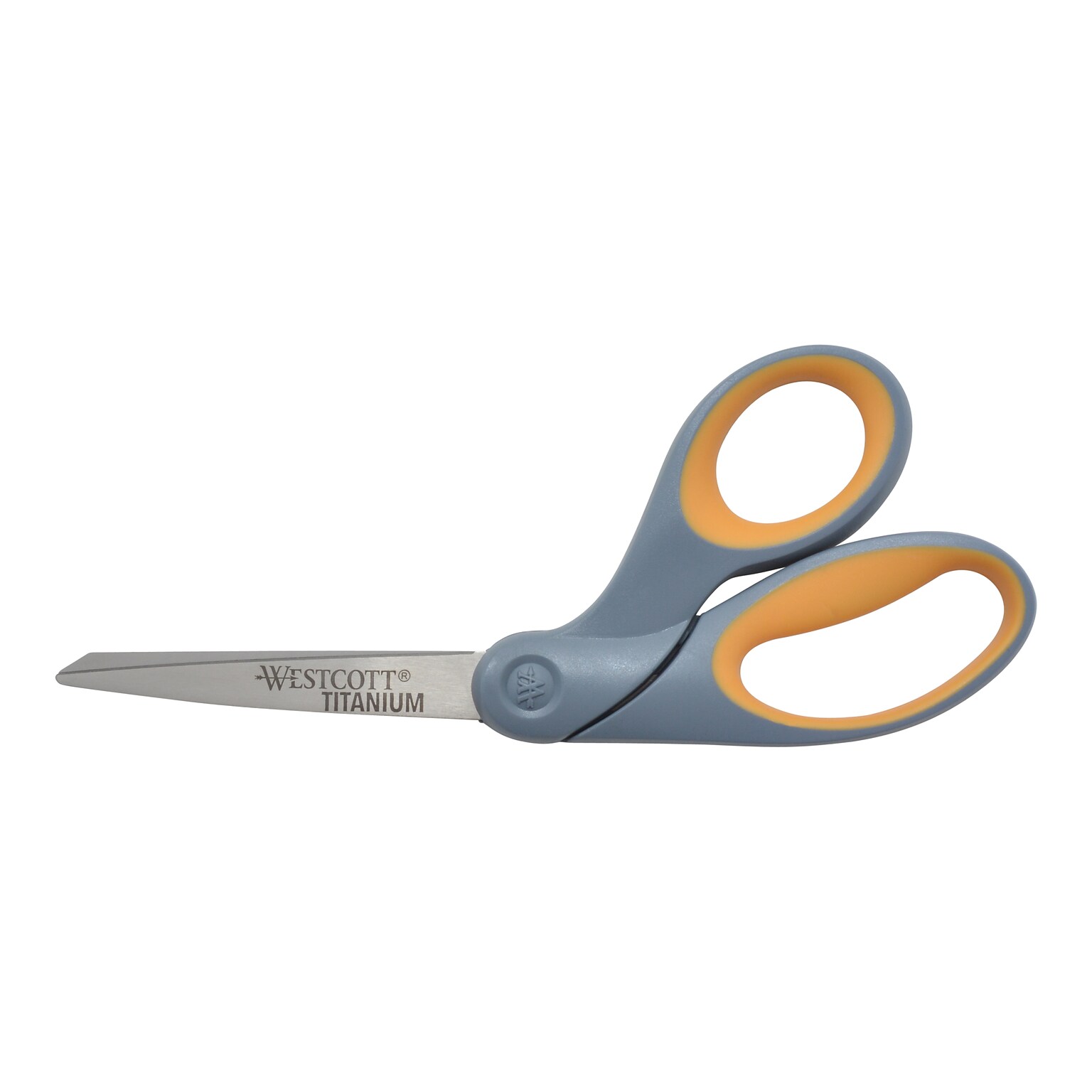 Westcott Titanium Bonded 8 Titanium Heavy Duty General Purpose Scissor, Sharp Tip, Gray/Yellow (13731)