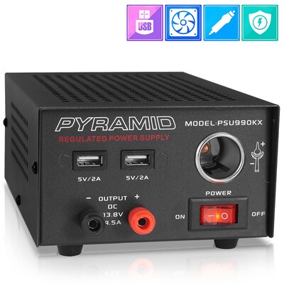 Pyramid Car Audio Desktop Power Supply, Black (PYRPSU990KX)