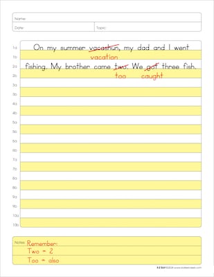 Barker Creek E-Z Edit Handwriting Practice Paper, 8.5" x 11", 60 lbs., Multicolored, 600 Sheets/Pack (BC550212)