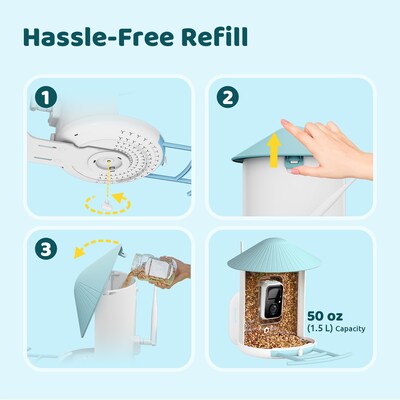 Birdfy Smart Bird Feeder with Camera and AI by Subscription, Blue (EPPAMBNI8102100)