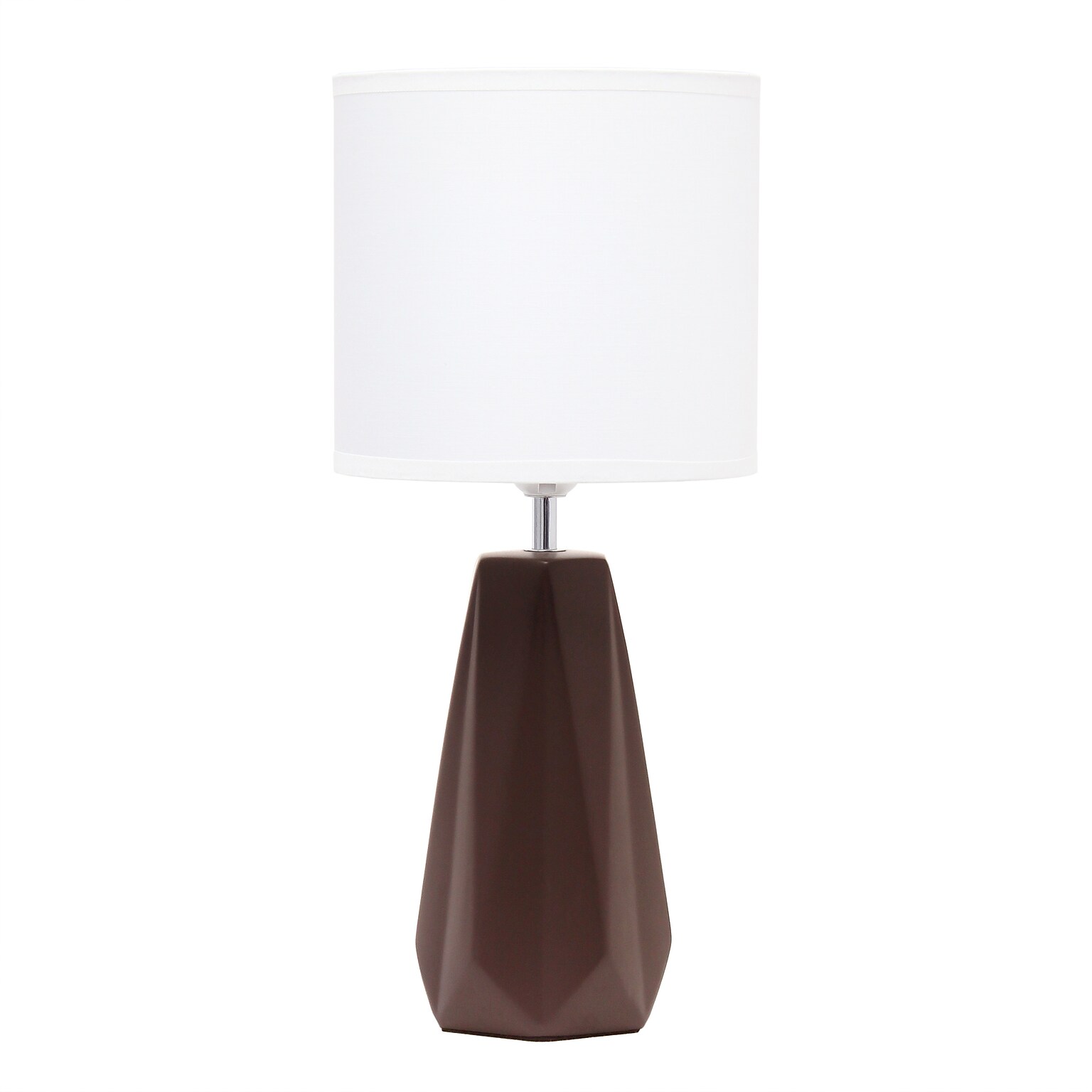 Simple Designs Ceramic Prism Table Lamp, Espresso Brown (LT2082-BWN)