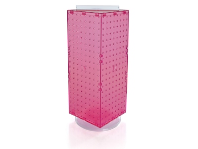 Azar 21" x 8" Pegboard 4-Sided Revolving Counter Display, Pink, Each (703385-PNK-4C24)