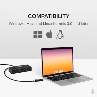 Plugable 7-Port USB-C Charging Hub, Black (USBC-HUB7BC)