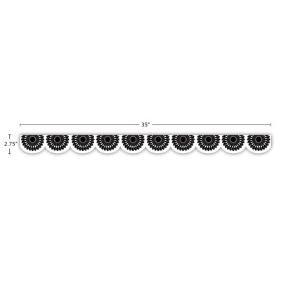 Teacher Created Resources Die-Cut Border Trim, 2.75" x 2.92', Black and White Fiesta, 12/Pack, 6 Packs/Bundle (TCR6107-6)