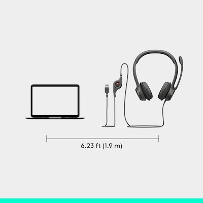 Logitech H390 USB-A Stereo Phone & Computer Headset, Black (981-001575)