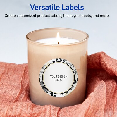 Avery Round Laser/Inkjet Multipurpose Labels, 3", White, 60/Pack (19479371020)