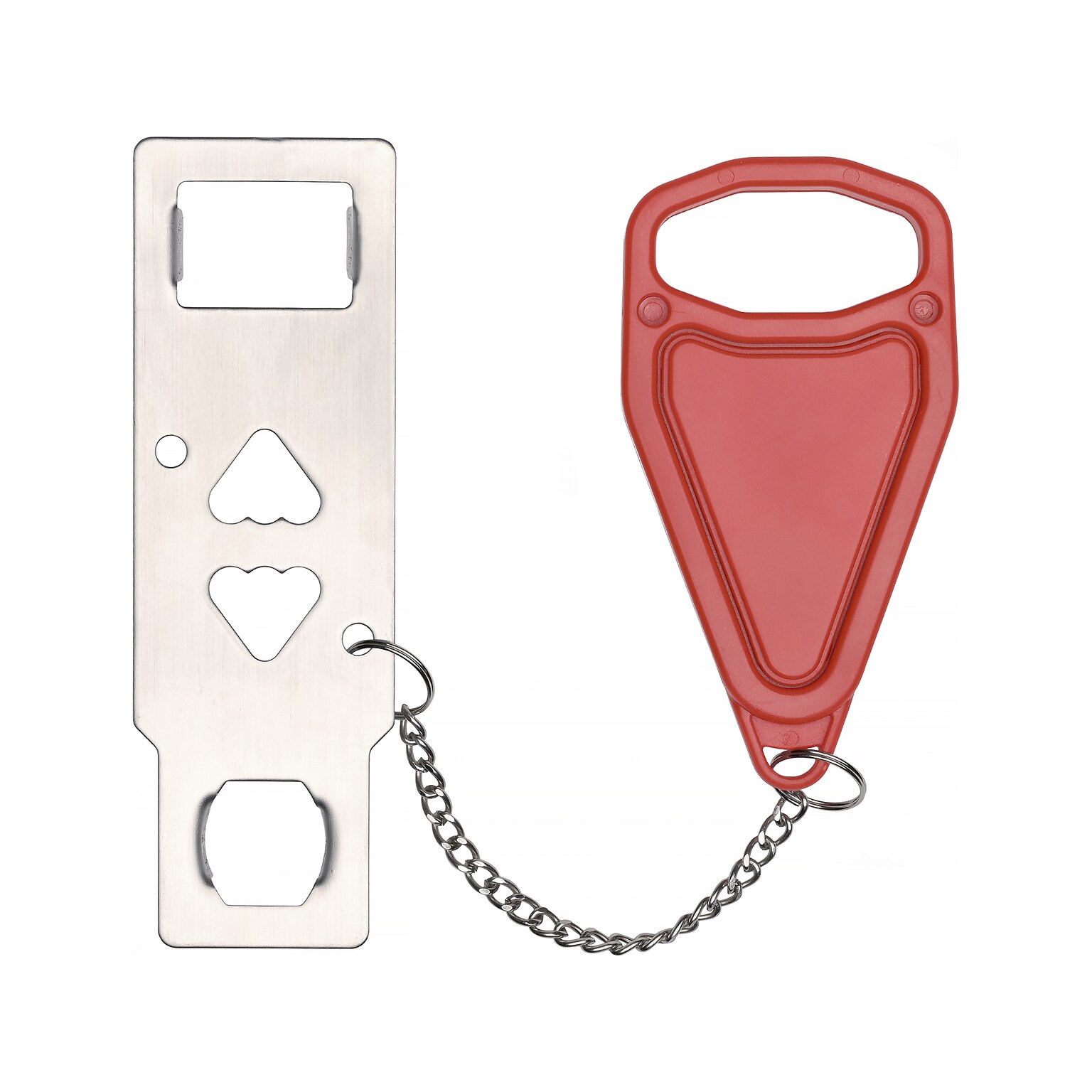 Excello Global Products Metal Portable Door Lock, Silver/Red (SPLS-TRVL-0003)