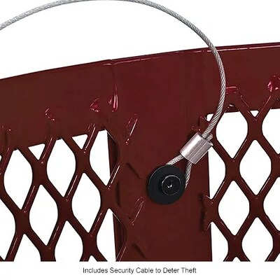 Global Industrial Outdoor Diamond Steel Trash Can w/ Dome Lid & Base, 36 Gallon, Red (261948RDD)