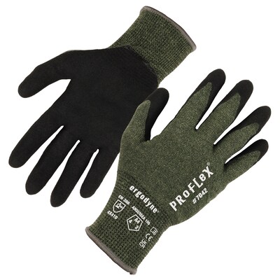 Ergodyne ProFlex 7042 Nitrile Coated Cut-Resistant Gloves, ANSI A4, Heat Resistant, Green, Small, 1