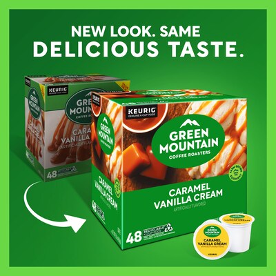 Green Mountain Caramel Vanilla Cream Coffee Keurig® K-Cup® Pods, Light Roast, 48/Box (350072)