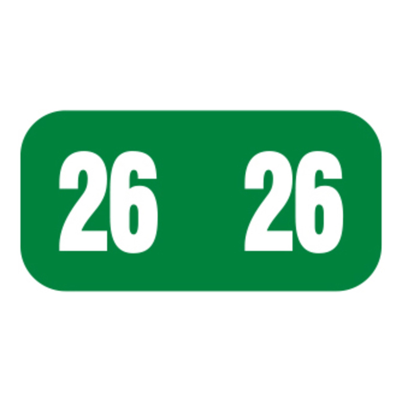 Medical Arts Press Smead Compatible Small End-Tab 2026 Year Label, Green, 250/Pack