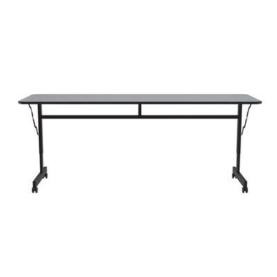Correll Econoline 72W x 24D Adjustable Foldable Training Room Table, Laminate, With Wheels, Gray G