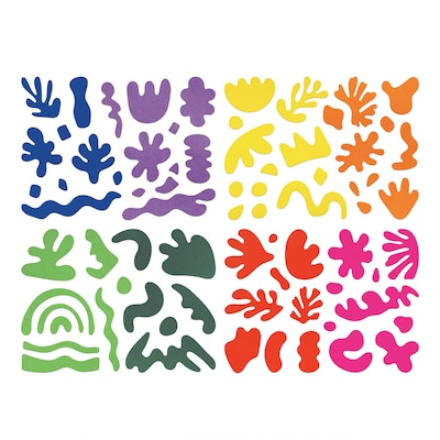 Roylco Matisse Collage Shapes, Multicolored,  148 Sheets/Pack (R-15652)