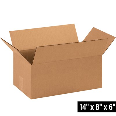 14" x 8" x 6" Shipping Boxes, 32 ECT, 25/Bundle (BS140806)