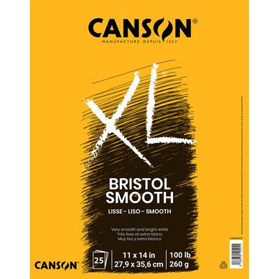 Canson XL Series 11 x 14 Bristol Sketch Pad, 25 Sheets/Pad, 2/Bundle (MCXC400061835-2)