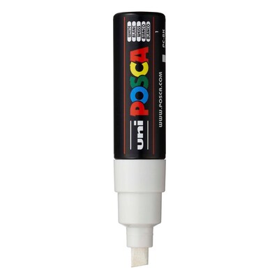 POSCA PC-8K Water Based Paint Marker, Broad Chisel Tip, White, 2/Pack (UBCPC8KWHITE-2)