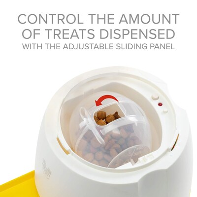 Arf Pets Dog Treat Dispenser w/ Button, Dog Memory Training Toy, Yellow/White (APTDT)