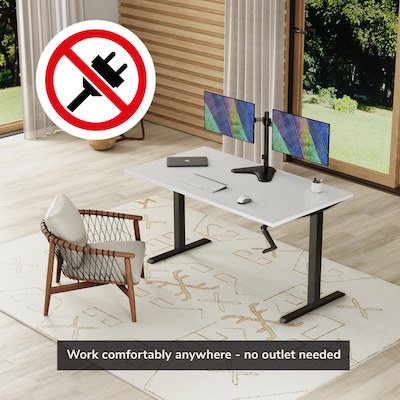 Mount-It! 48"W Manual Adjustable Standing Desk, White/Black (MI-18069)