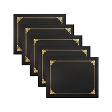 Better Office Certificate Holders, 8.75 x 11.25, Black/Gold, 25/Pack (65251-25PK)