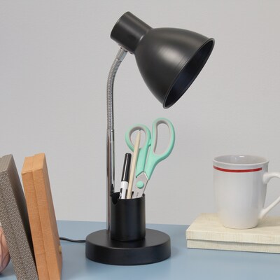 Simple Designs Sleek Essentials LED Desk Lamp, 16.22", Black (LD1076-BLK)