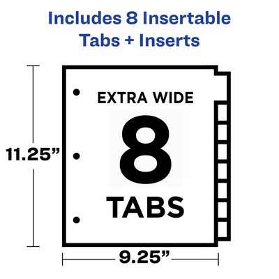 Avery Big Tab Insertable Plastic Divider, 8 Tabs, Multicolor, 1 Set (11903)