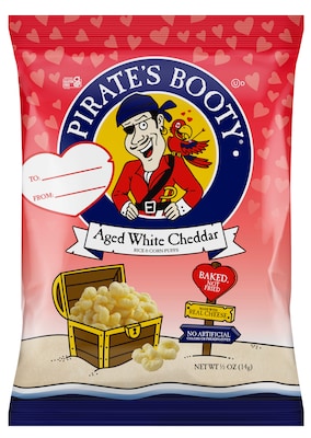 Pirates Booty Valentines Cheddar Popcorn,  0.5 oz., 12/Pack (SKP00030)