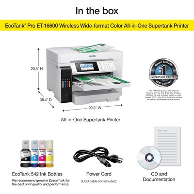 Epson EcoTank Pro ET-16600 Wireless Wide-format All-in-One SuperTank Office Printer, prints up to 13" x 19"