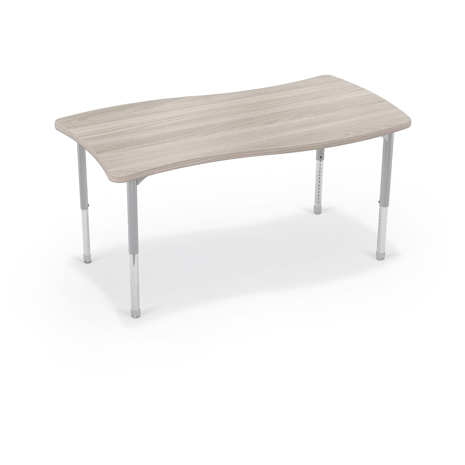 MooreCo Hierarchy Creator Rectangular Table, 58W x 31D, Grey Elm/Platinum Base (703673562966)