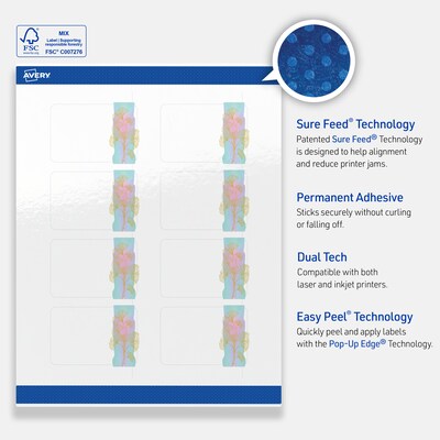 Avery Laser/Inkjet Rectangle Multipurpose Labels, 2" x 3", White, 80/Pack (S00-EVE)