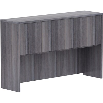 Lorell Essentials Series 60W Stack-on Hutch with Doors, Weathered Charcoal (LLR69620)