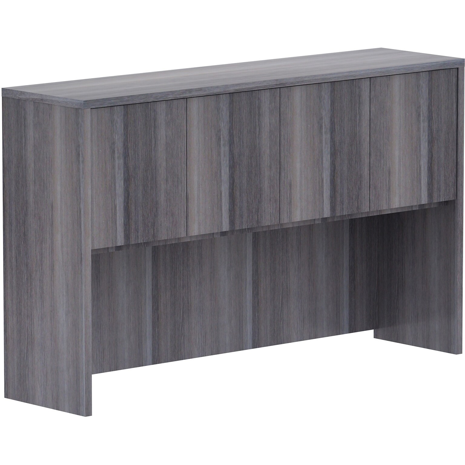 Lorell Essentials Series 60W Stack-on Hutch with Doors, Weathered Charcoal (LLR69620)
