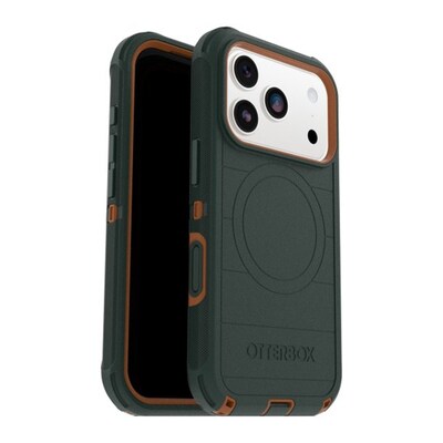 OtterBox Defender Pro MagSafe Compatible Phone Case for Apple iPhone 17 Pro, Shock Absorbing, Green Intrigue (77-98427)