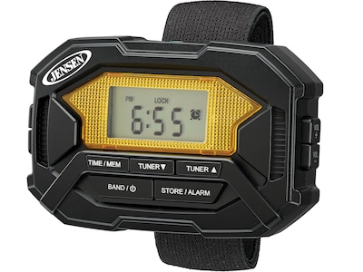 Jensen Wireless Digital AM/FM Stereo Armband Radio with Clock, Yellow/Black (SAB-60)