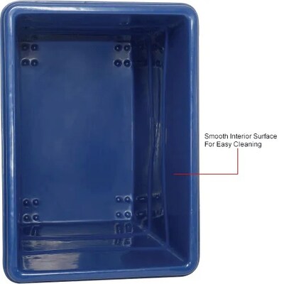 Global Industrial Plastic Bulk Box Truck, 16 Bushel, Steel Chassis Base Blue (800315)