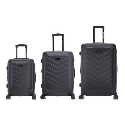 US Army FOX PRO 3-Piece Hardside Spinner Carry-On Luggage Set, TSA Checkpoint Friendly, Black (USLFPROSML-BLK)
