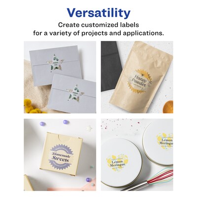 Avery Laser/Inkjet Decorative Edge Multipurpose Labels, 2-9/32" x 1-27/32", Clear, 120/Pack (94603)