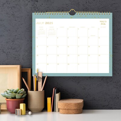 2025-2026 Blue Sky Splatter Dot 11" x 8.75" Academic Monthly Wall Calendar, Jade (149045-A26)