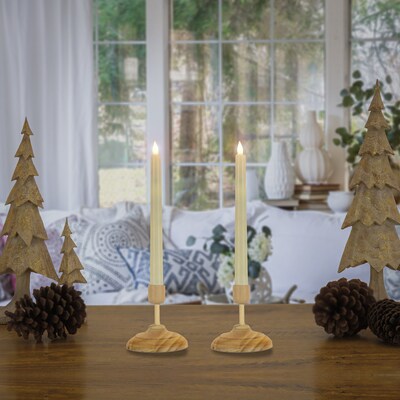 National Tree Company HGTV Home Collection Flameless Heritage Candle Pair, Natural Base (HGT100-G2SE