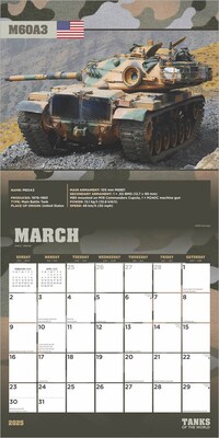 2025 BrownTrout Tanks of the World 12" x 12" Monthly Square Wall Calendar (9781975477851)
