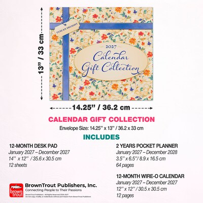 2027 BrownTrout Tuscan Delight 14.25" x 13" Monthly Calendar, Assorted Colors (9798330716258)