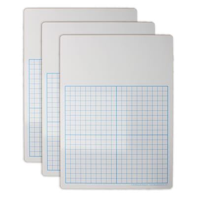 Flipside Products Melamine 1/2 Graph Dry Erase Board, 11 x 16, 3/Pack (FLP111623)