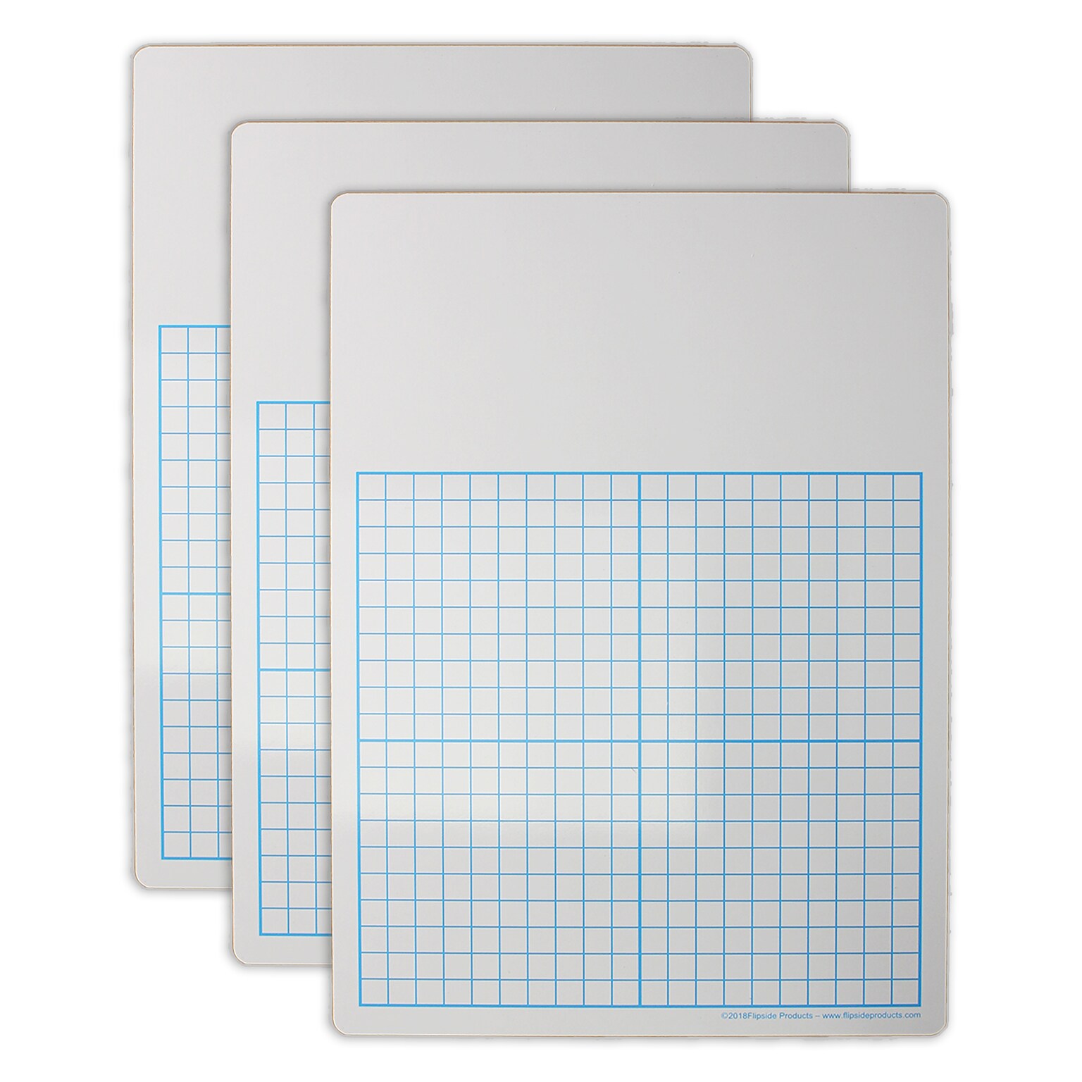 Flipside Products Melamine 1/2 Graph Dry Erase Board, 11 x 16, 3/Pack (FLP111623)
