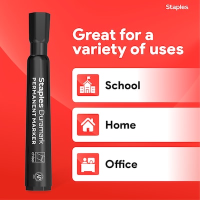 Staples Duramark Tank Marker, Chisel Tip, Black, 36/Pack (ST62928)