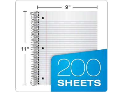 Oxford 5-Subject Subject Plastic Notebooks, 9" x 11", College Ruled, 200 Sheets, Each (10588)