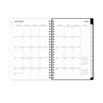 2027 Blue Sky Baccara Dark 5" x 8" Calendar Year Weekly & Monthly Planner, Plastic Cover (110212-27)