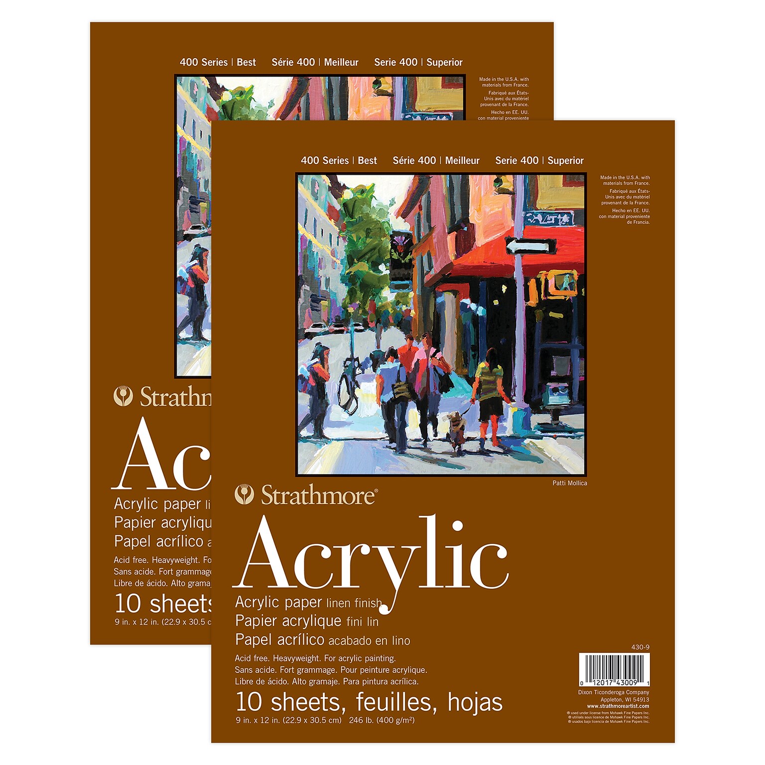 Strathmore 400 Series 9 x 12 Acrylic Pad, 10 Sheets/Pad, 2 Pads/Bundle (STTP430903-2)
