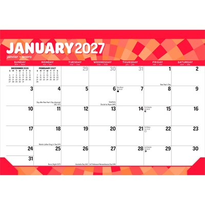 2027 BrownTrout Large Print 17 x 12 Monthly Desk Pad Calendar, Assorted Colors (9798330709298)