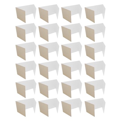 Flipside 48" Wall Screen, Corrugated Study Carrel, 24/Pack, White (FLP6000524)