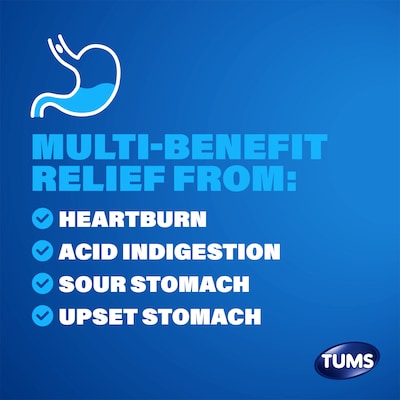 TUMS Extra Strength Smoothies Antacid Chewable Tablets, Assorted Fruit Flavors, 12 Tablets/Bottle (74060)